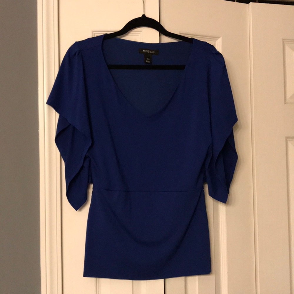 WHBM royal blue flowy sleeve shirt